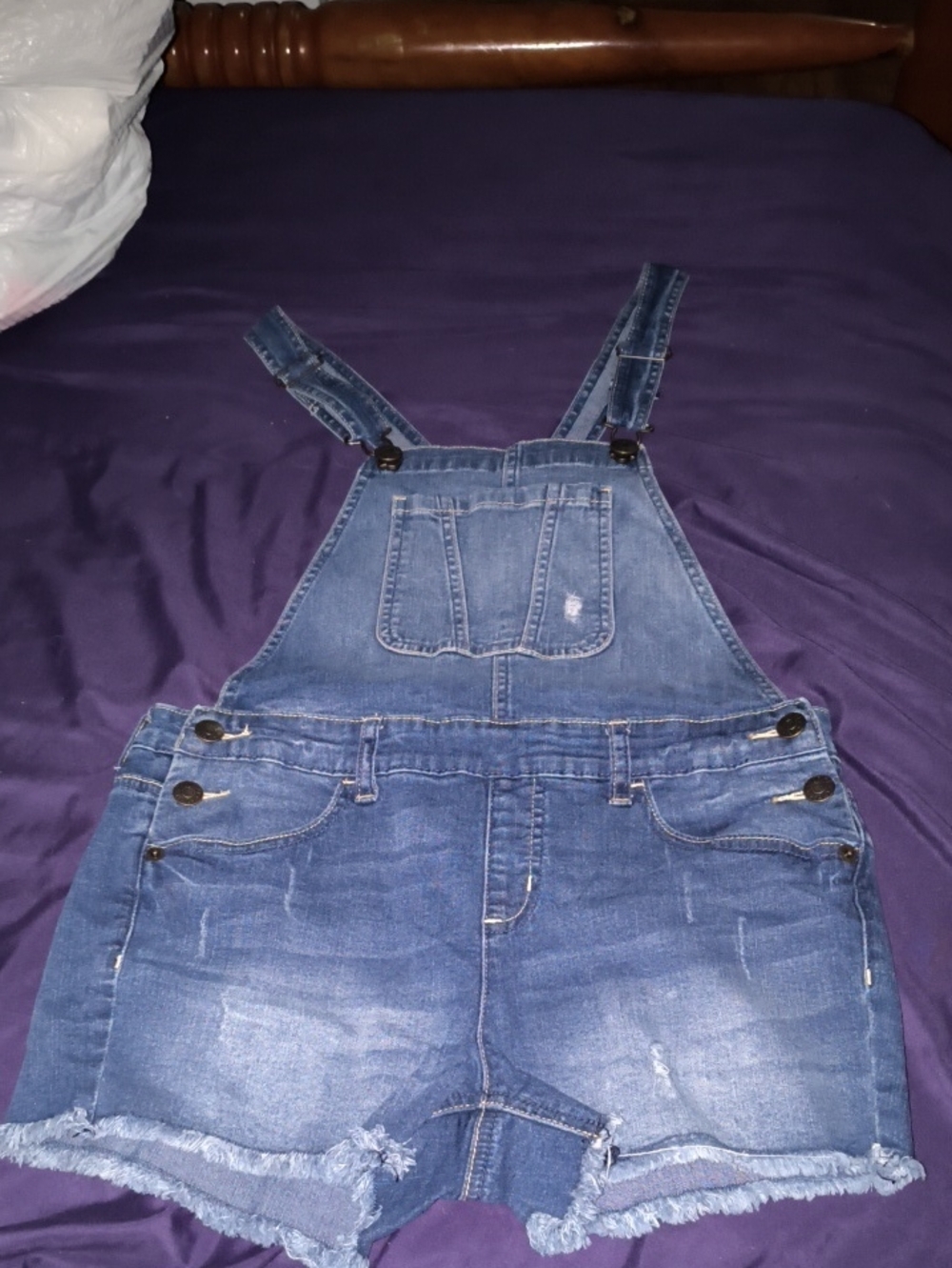 Justice Girls Denim Overall Shorts Size 14 Plus